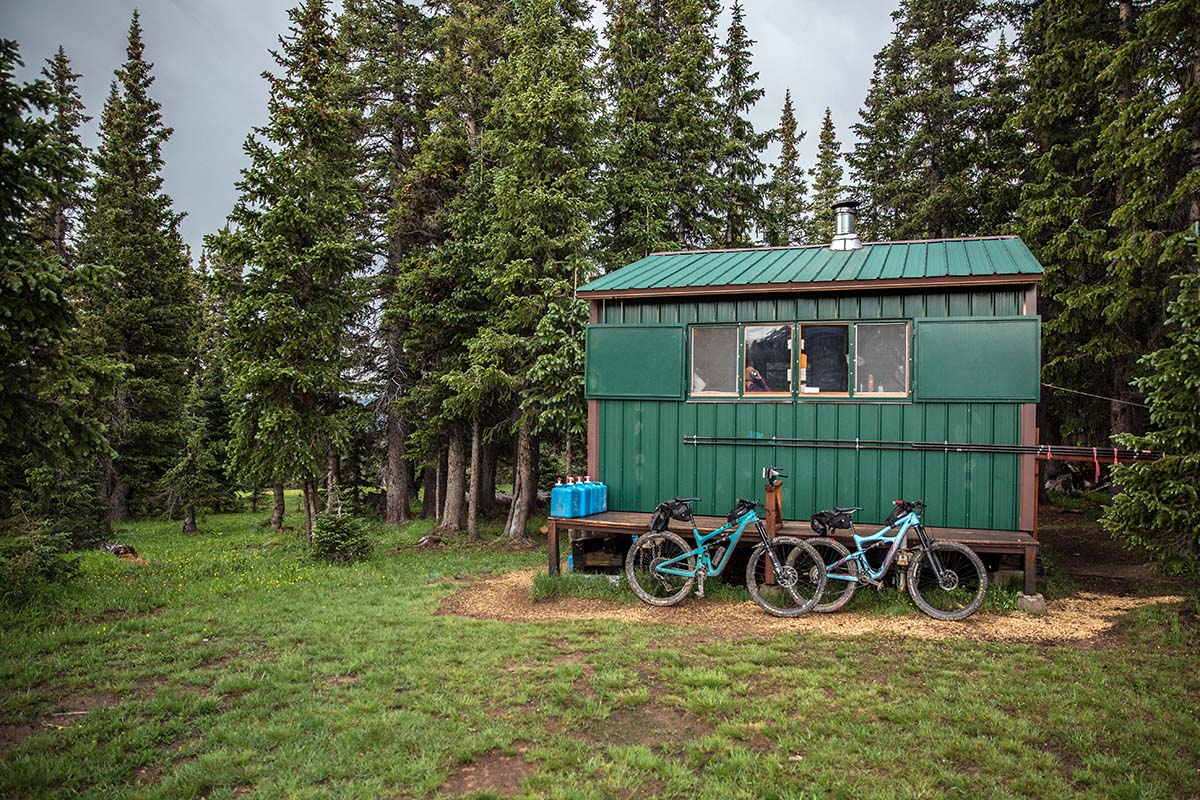 Bikepacking in Colorado's San Juan Mountains (green hut)